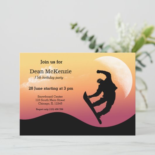 Invitation Snowboard (Debout devant)