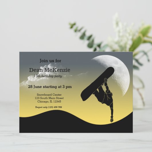 Invitation Snowboard (Debout devant)