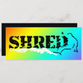 Invitation snowboard : déchiré (Devant / Derrière)