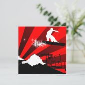 Invitation snowboard : piste en poudre (Debout devant)