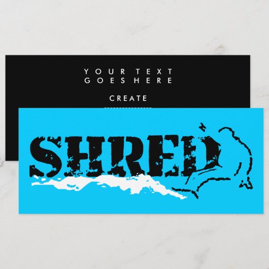 Invitation snowboard : rasé (Devant / Derrière)