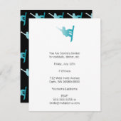 Invitation snowboardeur bleu dégradé (Devant / Derrière)