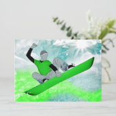 Invitation snowcore : snowboard (Debout devant)