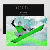 Invitation snowcore : snowboard (Devant / Derrière)