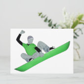 Invitation snowcore : snowboard (Debout devant)