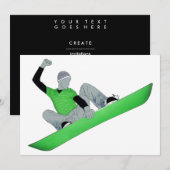 Invitation snowcore : snowboard (Devant / Derrière)