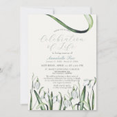 Invitation Snowdrops Célébration de la vie funéraire Memorial (Devant)