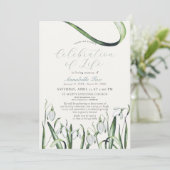 Invitation Snowdrops Célébration de la vie funéraire Memorial (Debout devant)