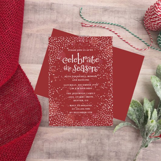 Invitation Snowfall Fêtons la fête de la saison