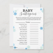 Invitation Snowflake baby scattergins jeu de baby shower Cart (Devant)