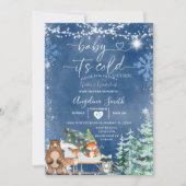 Invitation Snowflake blanc froid à l'extérieur du Baby shower (Devant)