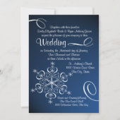 Invitation Snowflake Blue Elegance Mariage d'hiver (Devant)