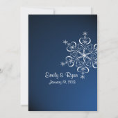 Invitation Snowflake Blue Elegance Mariage d'hiver (Dos)