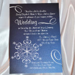 Invitation Snowflake Blue Elegance Mariage d'hiver<br><div class="desc">Design élégant de flocon de neige avec une touche de fantaisie pour votre mariage d'hiver. Modifiez le texte au besoin. N'hésitez pas à me contacter pour obtenir des options de couleur,  des produits ou de l'aide.</div>
