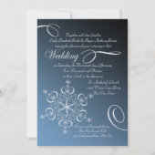 Invitation Snowflake Blue Elegance Mariage d'hiver (Devant)