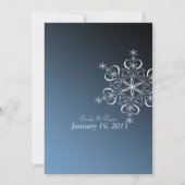 Invitation Snowflake Blue Elegance Mariage d'hiver (Dos)