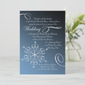 Invitation Snowflake Blue Elegance Mariage d'hiver (Debout devant)