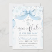 Invitation Snowflake Bow baby shower (Devant)