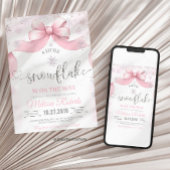Invitation Snowflake Bow baby shower 