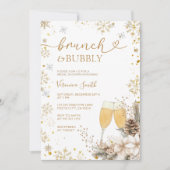 Invitation Snowflake Brunch & Bubbly Champagne Bridal Shower  (Devant)