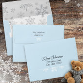 Invitation Snowflake Excitée à la neige Cute Blue Boy Baby sh
