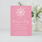 Invitation Snowflake Girls Baby shower Book for Baby (Debout devant)