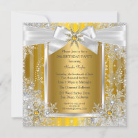 Snowflake Gold Silver Bow Winter Wonderland Party