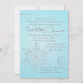 Invitation Snowflake Ice Blue et Silver Mariage d'hiver (Devant)