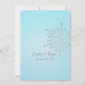 Invitation Snowflake Ice Blue et Silver Mariage d'hiver (Dos)