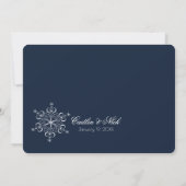 Invitation Snowflake Marine Blue Elegance Mariage d'hiver (Dos)