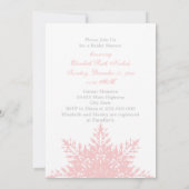 Invitation Snowflake rose, blanc mariage d'hiver nuptiale dou (Dos)