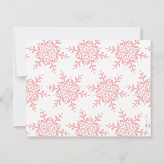 Invitation Snowflake rose Parties scintillant d'argent Hiver  (Dos)