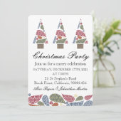 Invitation Snowflake Teardrops Tree Noël Party Invitatiatiati (Debout devant)