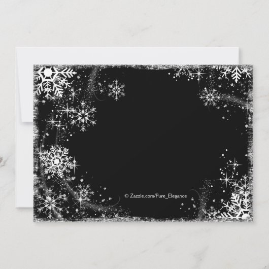 Invitation Snowflake Winter Wonderland fête d'anniversaire (Dos)
