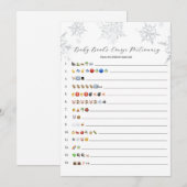 Invitation Snowflakes Baby Books Emoji Game Card (Devant / Derrière)