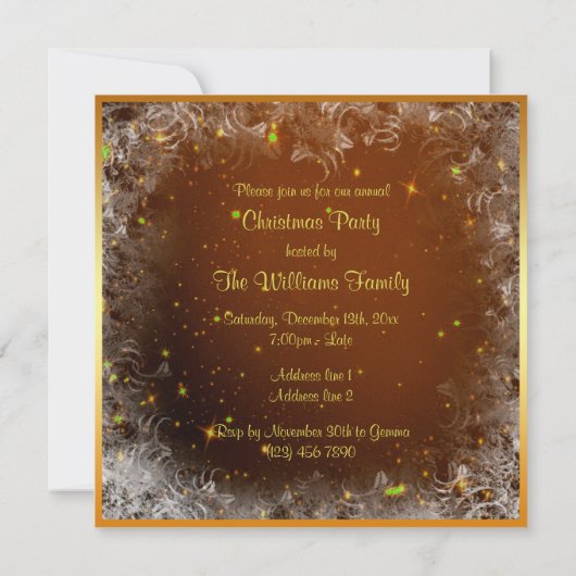 Invitation Snowflakes & Baubles Noël (Dos)