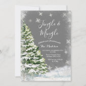 Invitation Snowflakes blanc Jingle & Mingle Winter Party (Devant)