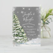 Invitation Snowflakes blanc Jingle & Mingle Winter Party (Debout devant)