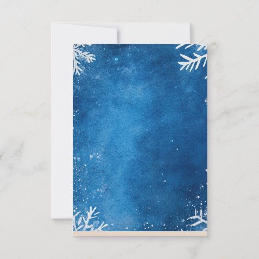 Invitation Snowflakes Bleu 1 Soirée du Nouvel An (Dos)