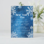 Invitation Snowflakes Bleu 1 Soirée du Nouvel An (Debout devant)