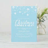 Invitation Snowflakes Blue and White Christmas Dinner Party (Debout devant)