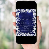 Invitation Snowflakes blue elegant winter party birthday