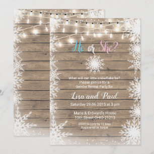 Invitation Snowflakes bois genre révéler l'invitation