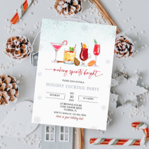 Invitation Snowflakes Christmas Cocktail Party