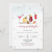 Invitation Snowflakes Christmas Cocktail Party (Devant)