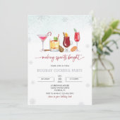 Invitation Snowflakes Christmas Cocktail Party (Debout devant)