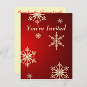 Invitation Snowflakes Christmas Open House (Devant / Derrière)