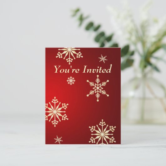 Invitation Snowflakes Christmas Open House (Debout devant)