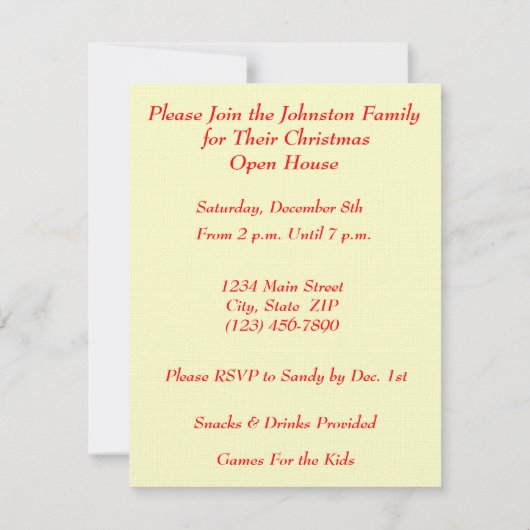 Invitation Snowflakes Christmas Open House (Dos)