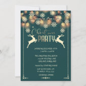 Invitation Snowflakes, Deers, Lumières Compagnie fête Noël (Devant)